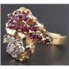 Image 2 : Ladies 14kt Diamond & Ruby Ring