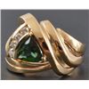 Image 1 : 14kt Yellow Gold Green Tourmaline & Diamond Ring