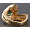 Image 3 : 14kt Yellow Gold Green Tourmaline & Diamond Ring