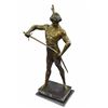 Image 9 : Painted Spelter Sculpture Post Pugnam Picault Bronze Statue on Marble Base Figure