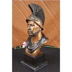 Roman Warrior Bust Bronze Sculpture Figure