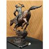 Image 3 : Popular Down Hill Cowboy With Gun Bronze Sculpture on marble base Statue