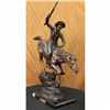 Image 5 : Popular Down Hill Cowboy With Gun Bronze Sculpture on marble base Statue