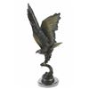Image 8 : Eagle Catch Fish Bronze Sculpture on marble base