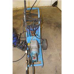 Blue Pressure Washer on Wheels
