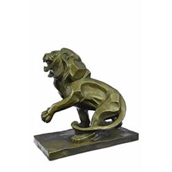 Bronze Sculpture Ferocious Wild Lion Statue