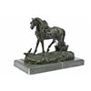 Image 1 : Show Horse Equestrian Ranch Farm Bronze Statue on Marble Base Sculpture