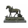 Image 9 : Show Horse Equestrian Ranch Farm Bronze Statue on Marble Base Sculpture