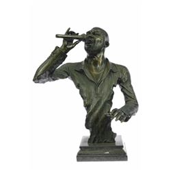 American Artist Singer Song Bronze Sculpture