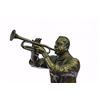 Image 4 : Trumpet Player Bronze Sculpture on marble base Statue