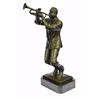 Image 5 : Trumpet Player Bronze Sculpture on marble base Statue