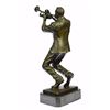 Image 6 : Trumpet Player Bronze Sculpture on marble base Statue