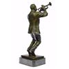 Image 8 : Trumpet Player Bronze Sculpture on marble base Statue