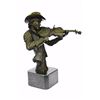 Image 5 : Cowboy Playing Violin Bronze Sculpture on Marble Statue