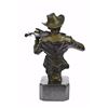 Image 7 : Cowboy Playing Violin Bronze Sculpture on Marble Statue