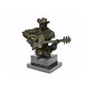 Image 1 : Musician Guitar Player Bronze Figurine on marble base Statue