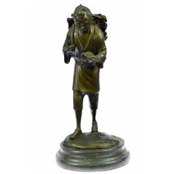 Young Boy Walking From School Bronze Sculpture