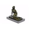 Nude Sitting Woman Bronze Erotic Sculpture on marble base Figurine