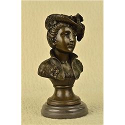 Elegant Female Bust Bronze Sculpture on marble base Statue