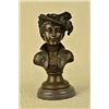 Image 7 : Elegant Female Bust Bronze Sculpture on marble base Statue