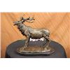 Image 1 : Elk Deer Bronze Statue on marble base Sculpture