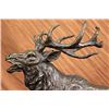 Image 2 : Elk Deer Bronze Statue on marble base Sculpture