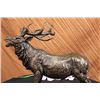 Image 4 : Elk Deer Bronze Statue on marble base Sculpture