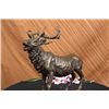 Image 7 : Elk Deer Bronze Statue on marble base Sculpture