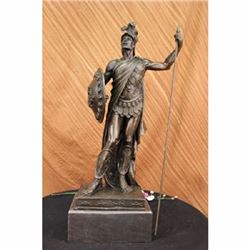 Roman Soldier Warrior Bronze Sculpture on Marble base Statue