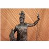 Image 2 : Roman Soldier Warrior Bronze Sculpture on Marble base Statue