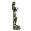 Image 6 : Female Flute Player Bronze Sculpture on marble base Statue