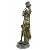 Image 8 : Female Flute Player Bronze Sculpture on marble base Statue