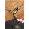 Image 5 : Wood Nude Nymph Calling Into Forest Bronze Sculpture