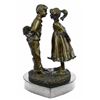 Image 1 : First Kiss Bronze Sculpture on marble base Figurine