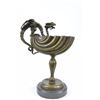 Dragon Sitting On Edge Of A Bowl Bronze Sculpture