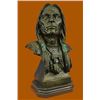 Indian Chief Bust Bronze Sculpture Cultural Figure