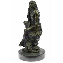 Western Art Native American Warrior Bronze Sculpture