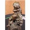Image 3 : An Innocent Nude Toddler With Her Blanket and Duck Bronze Sculpture
