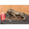 Image 2 : Angry Hungry Male Lion Bronze Sculpture on Marble Base Figurine