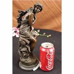 Roche Fair Maiden Bronze Sculpture on marble base figurine