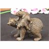 Image 2 : Black Bear Mother Cub Bronze Sculpture on Marble base Statue