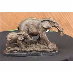 Animal Edition Kingdom Mother Elephant with Family Bronze Sculpture