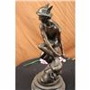 Image 2 : Mercury Bronze Statue On Marble Base Sculpture