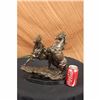 Image 2 : Two rearing horses bronze sculpture