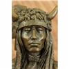 Image 5 : Native American Indian Chief Bronze Figurine on Marble Base Sculpture