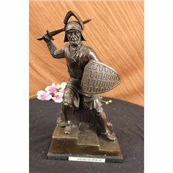 Bold Knight Warrior With Sword Bronze Statue