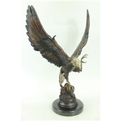 Two Tone Magnificent American Eagle Bronze Statue