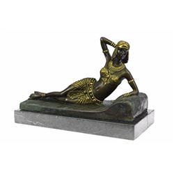 Gold Patina Egyptian Princess Bronze Sculpture