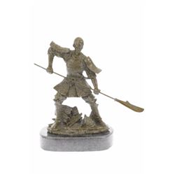 Samurai Warrior Bronze Sculpture on marble base