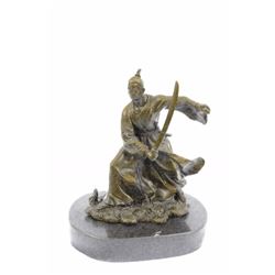 Japanese Man Doing Martial Bronze Sculpture